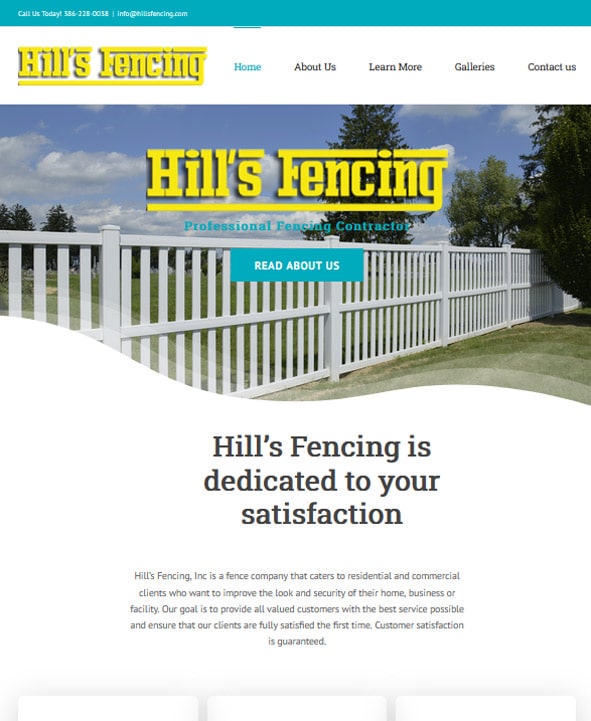 Website Design Port Orange Hills Fencing Development